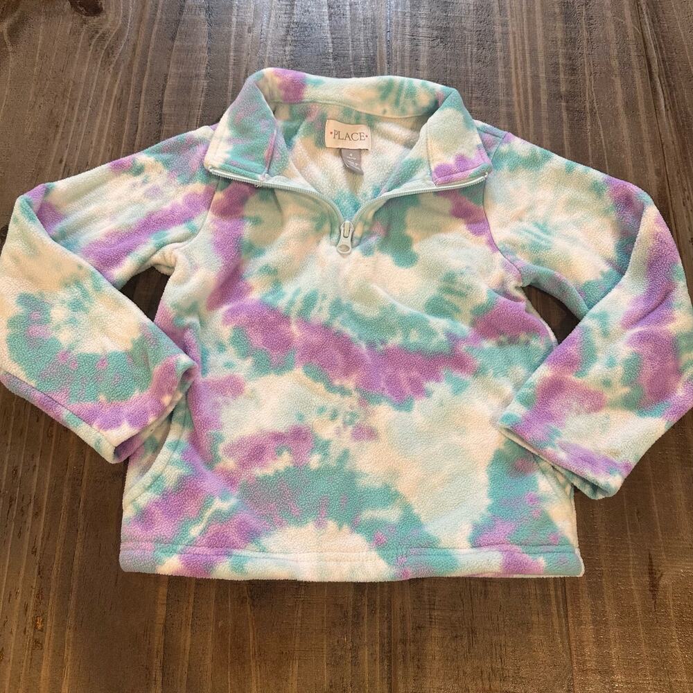 Children's Place Long Sleeve Tie Dye Microfleece Quarter Zip Pull over sz 4T